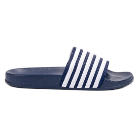 SHELOVET Pantofole sportive a righe blu