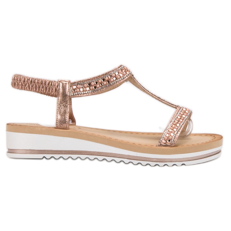Bestelle Sandali slip-on con zeppa rosa