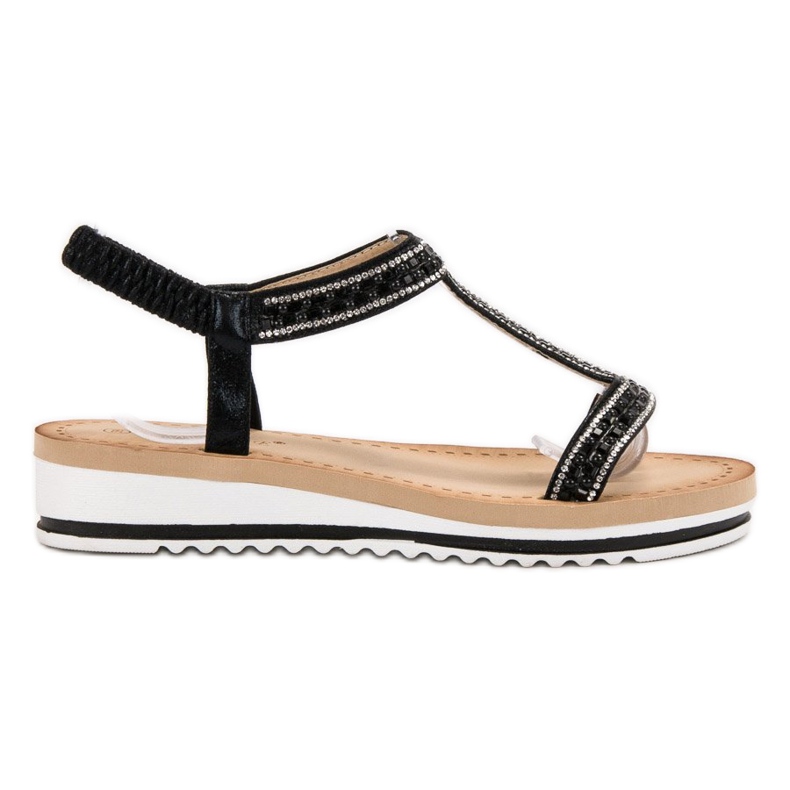Bestelle Sandali slip-on con zeppa nero