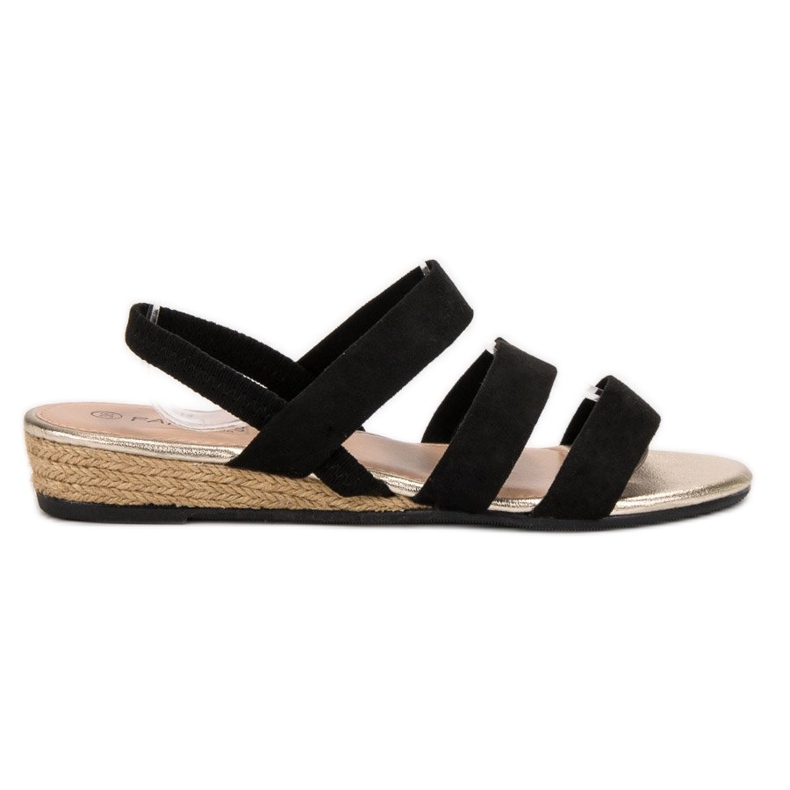 Fama Sandali in camoscio con elastico nero