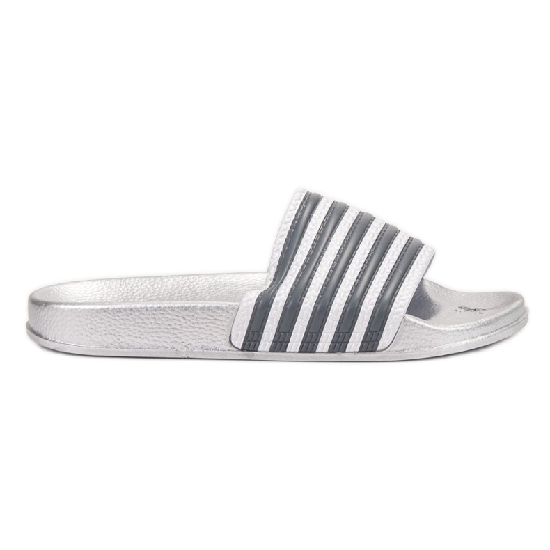 SHELOVET Pantofole sportive a righe grigio