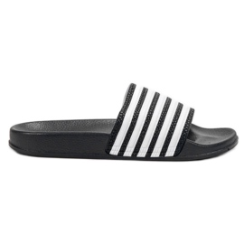 SHELOVET Pantofole sportive a righe nero