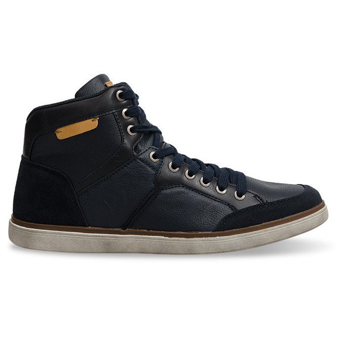 Sneakers Alte Pelle Naturale XF117 Blu Navy