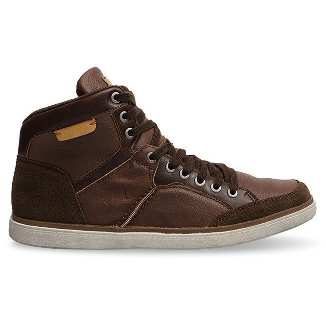 XF117 Scarpe da ginnastica alte color cammello marrone