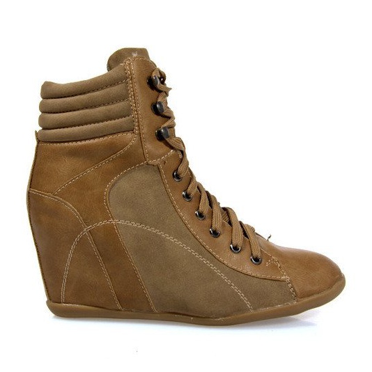Sneakers Stivali Sulla Zeppa 562 Cachi marrone verde
