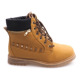 Trappers caldi con ornamenti A06 Camel marrone