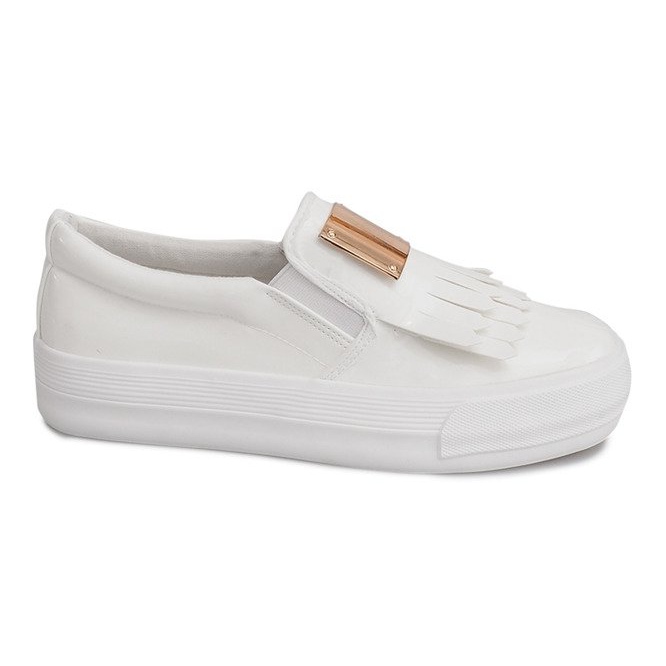 Sneakers laccate su zeppa S-1 White bianca