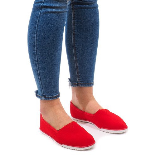 Sneakers slip-on rosse in Lycra 8525 rosso