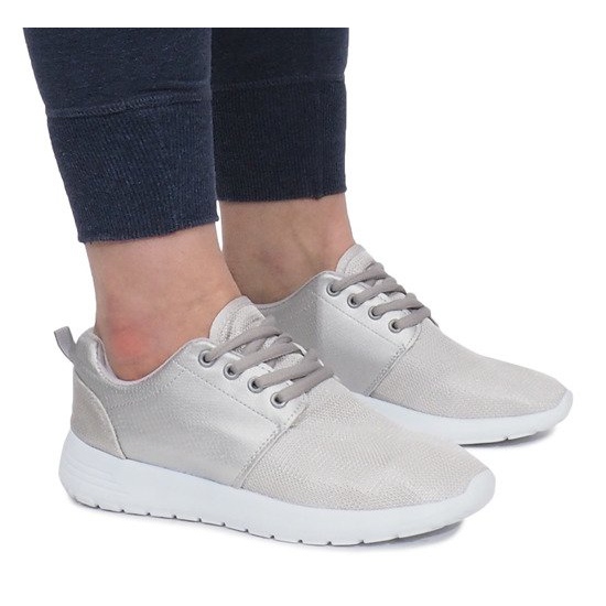 Sneakers sportive argento grigio