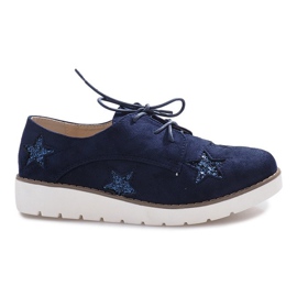 Mocassini blu navy con Big Stars