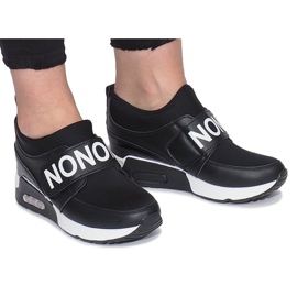 Sneakers sportive nere sulla zeppa Monon nero