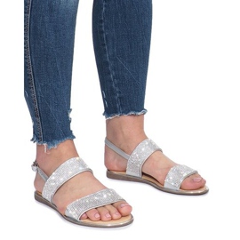 Sandali flat argento con diamanti Indulge grigio