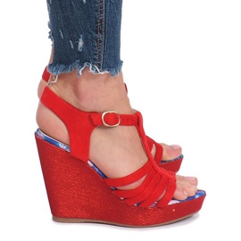 Sandali rossi con zeppa Ankard rosso