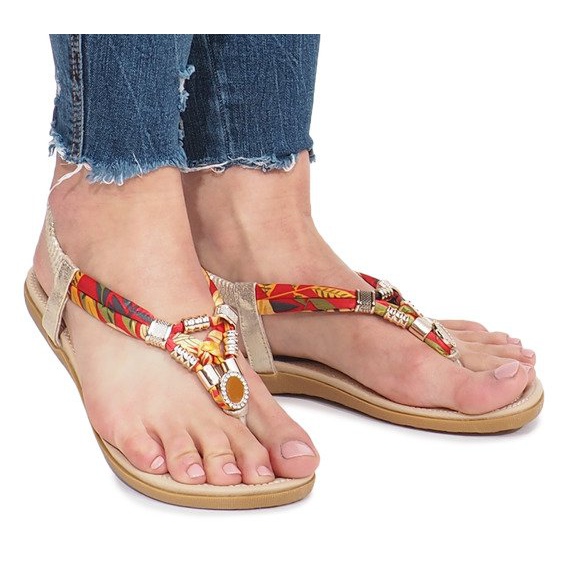 Sandali flat oro con diamanti Sprat d'oro