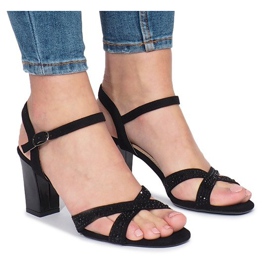 Sandali neri con tacco alto 62225 nero