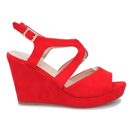 Sandali con zeppa rosso Mosso