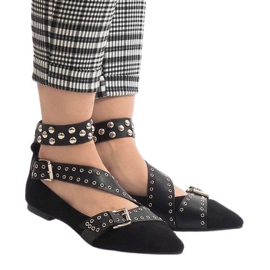 Scarpe slip-on nere con borchie B12-8 nero