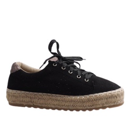 Espadrillas nere allacciate BB01P nero