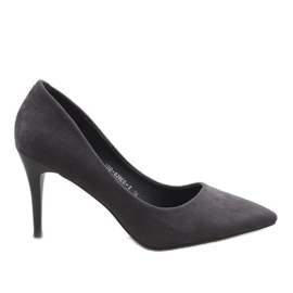 Stiletto classico in camoscio grigio 100-828ES-1