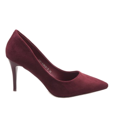 Stiletti classici in camoscio bordeaux 100-828ES-1 rosso