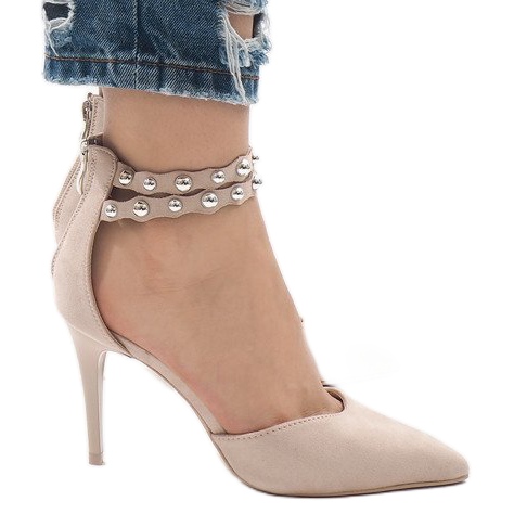 Sandali beige con tacco alto B-51