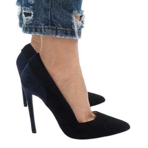 Tacchi classici in camoscio nero 95299-35