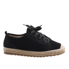 Espadrillas nere allacciate BB02P nero