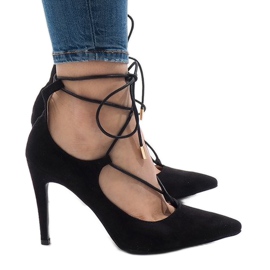 Décolleté nere su tacco 4524-1 nero