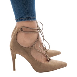 Décolleté beige su tacco 4524-14