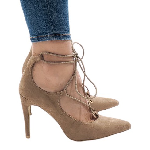Décolleté beige su tacco 4524-14