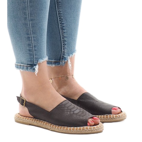 Sandali espadrillas marroni B218 marrone