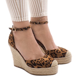 Sandali con zeppa leopardati espadrillas GOM1 multicolore