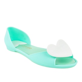 Ballerine in gomma meliski verde con cuore KM121-14