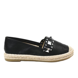 Espadrillas nere con borchie LX-206 nero