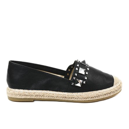 Espadrillas nere con borchie LX-206 nero