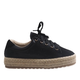 Espadrillas nere LX-07 allacciate nero