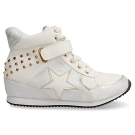 Sneakers sportive con zeppa 308 bianche bianco