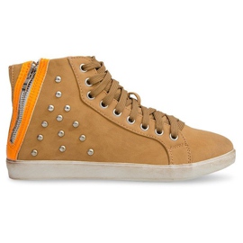 Sneakers Alte Con Borchie 6573 Camel marrone multicolore