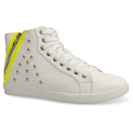 Sneakers Alte Con Borchie 6573 Bianco