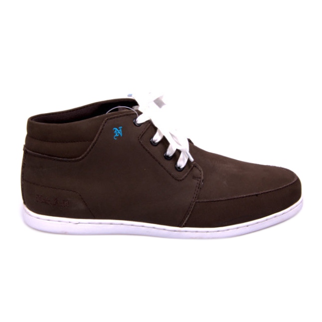 Sneakers alte in pelle marrone medio