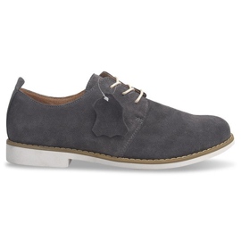 Scarpe stringate in pelle LJ12 Grigio