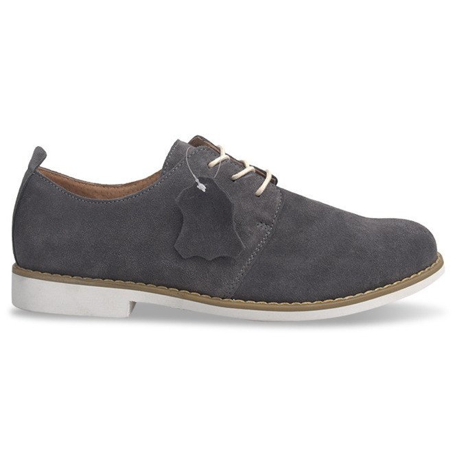 Scarpe stringate in pelle LJ12 Grigio