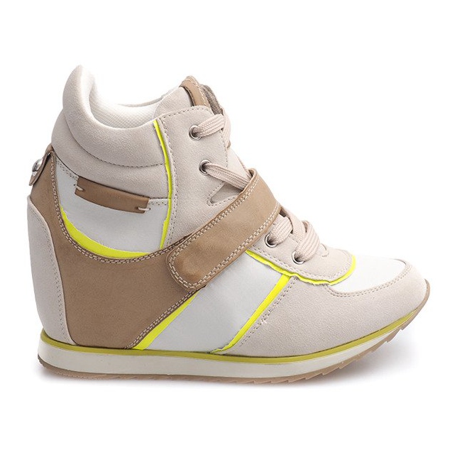 Sneakers con zeppa alla moda JT4 Beige