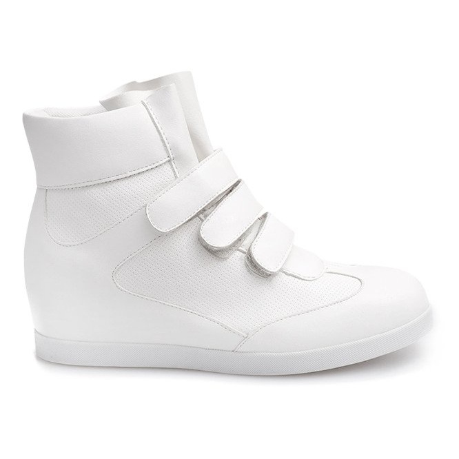 Sneakers con zeppa alla moda JT3 bianche bianca