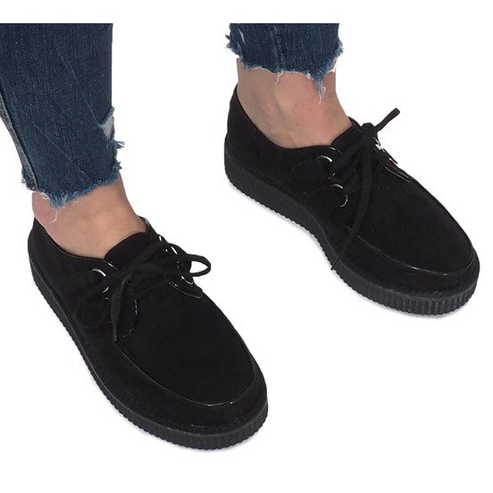 Stivali Creepers Sulla Piattaforma Nera 060SS nero