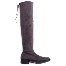 Stivali Alti Scamosciati Lycra 3037 Grigio