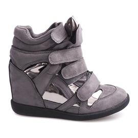 Sneakers Con Zeppa Con Velcro 6041 Grigie grigio