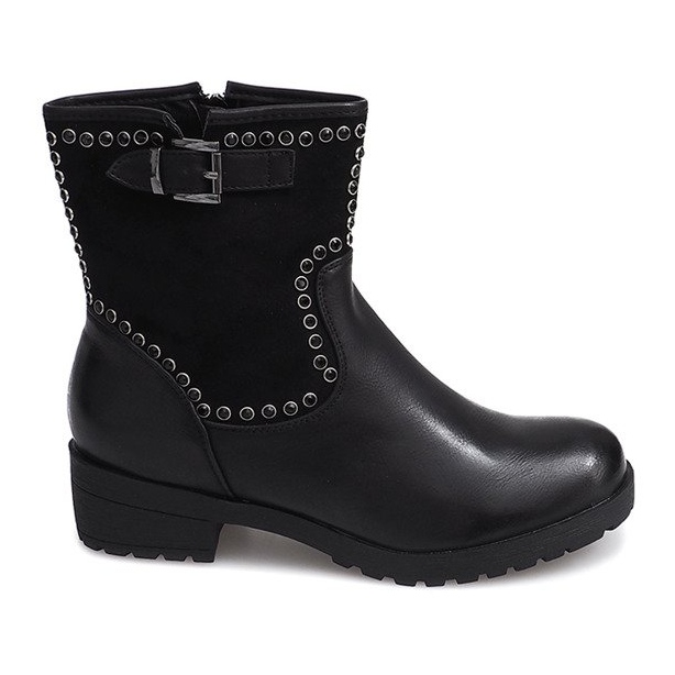 Stivali Motorizzati Con Borchie 1640 Nero