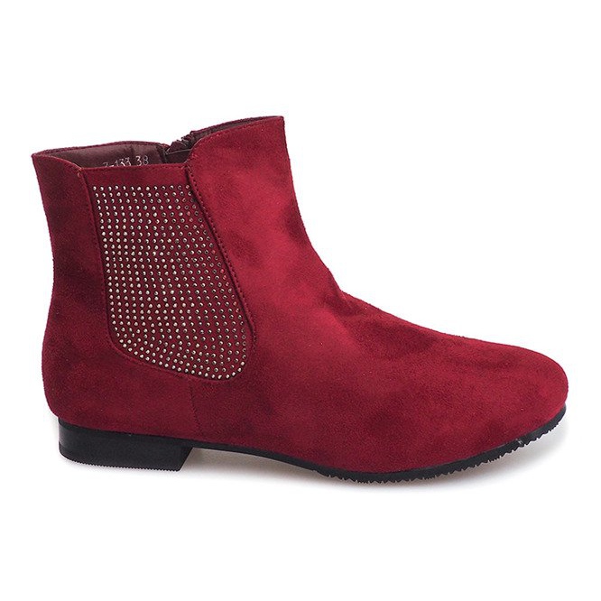 Stivaletti in pelle scamosciata Jodhpur 7-133 Claret rosso