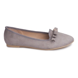 Ballerine Scamosciate Con Fiocco 1188-5 Grigio